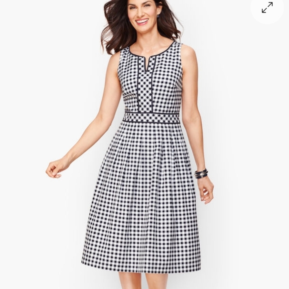 Talbots Dresses & Skirts - NWT Talbots Gingham Black And‎ White Fit And Flare Pockets Preppy